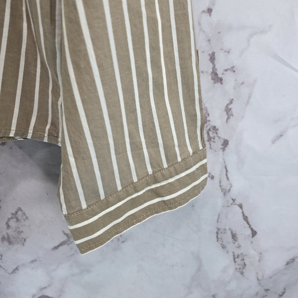 Everlane Shirt Womens Small Brown Button Up Woven Pajama Silky Cotton Cr… - Picture 4 of 13